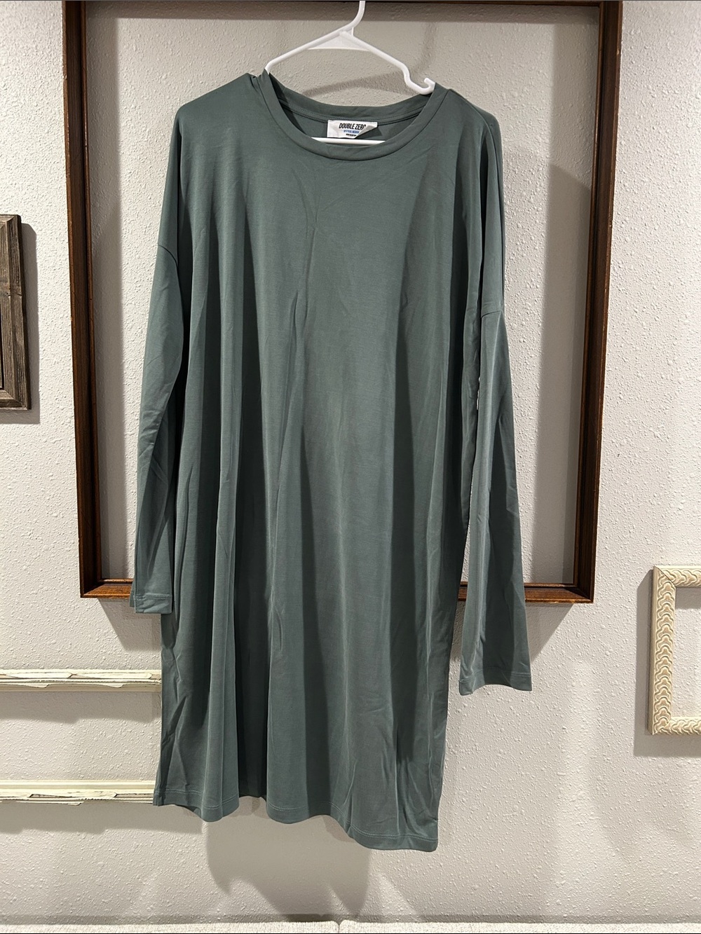 Double Zero Dusty Sage Long Sleeve Swing Dress